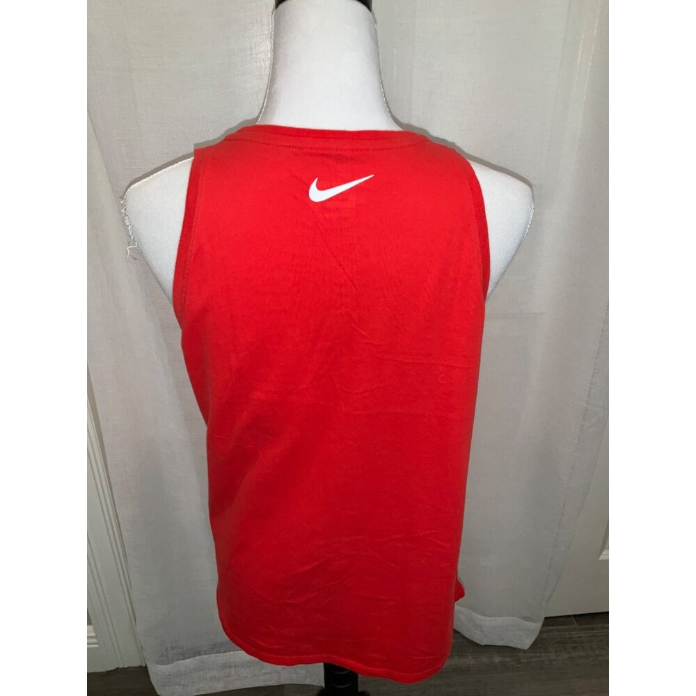 NIKE Dry Training Tank Top Stars Swoosh Dri-Fit Sleeveless Chili Red LARGE - Picture 4 of 5
